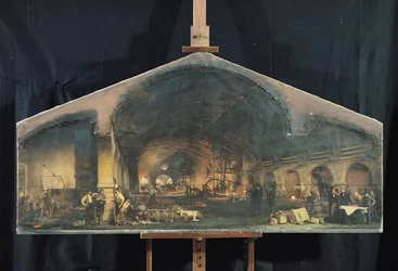 Interieur van de smederij in Fourchambault